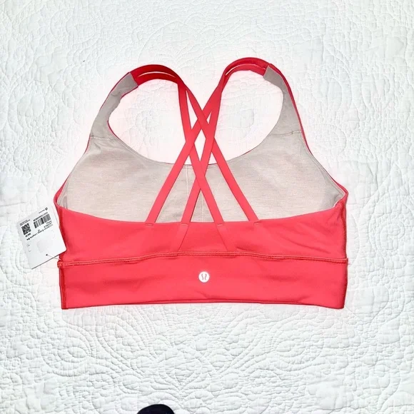 LULULEMON ENERGY LONGLINE BRA ORANGE RED COLOR SIZE 10 COLOR CODE “PPNC” NWT